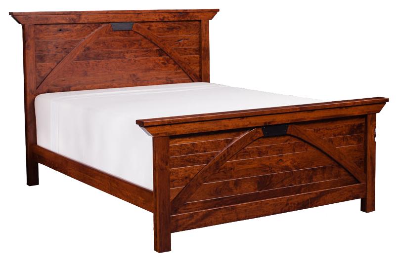 Simply Amish B and O Railroad King Size Trestle Bridge Panel Bed